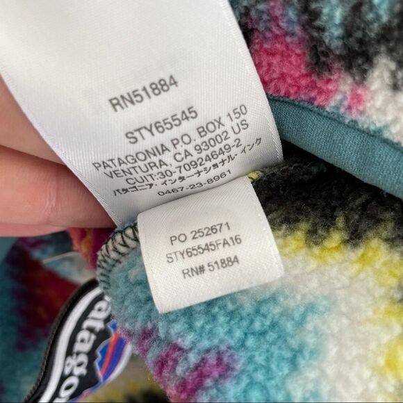 Patagonia Girls Retro Aztec Print Lightweight Synchilla Snap-T Pullover Fleece L - Picture 12 of 13